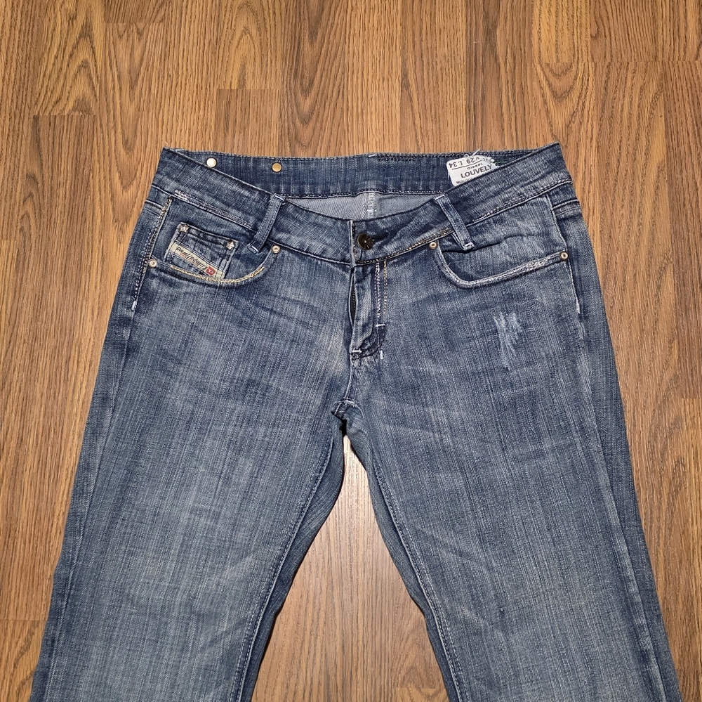 Diesel Womens Louvely Stretch Flare Jeans W29 L34 Blue Denim Designer Y2K E73 - Picture 4 of 15